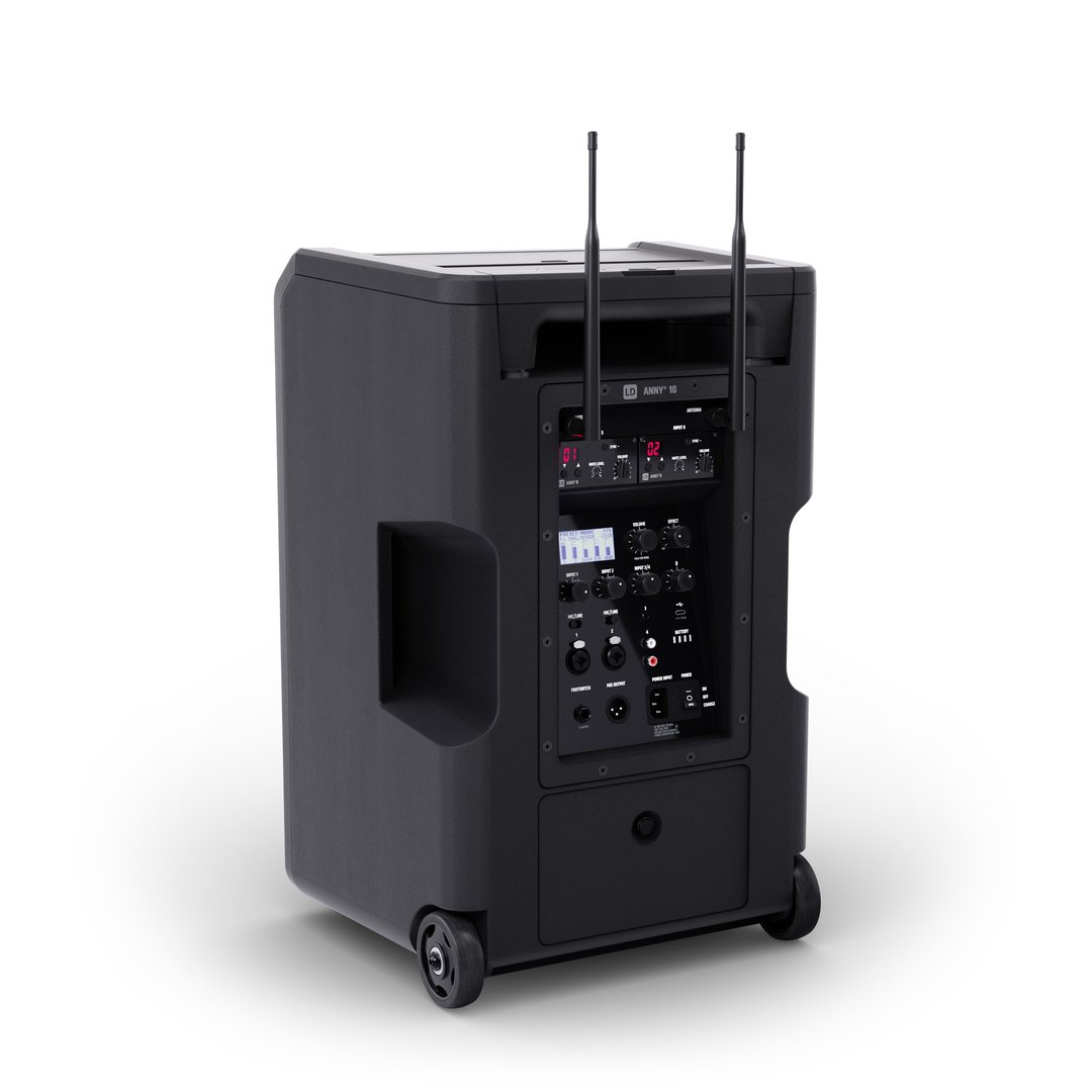 LD Systems ANNY® 10 HBH 2 B5 10" Mobiler Bluetooth® PA-Lautsprecher mit Akku, Mixer, 1x Funkmikrofon