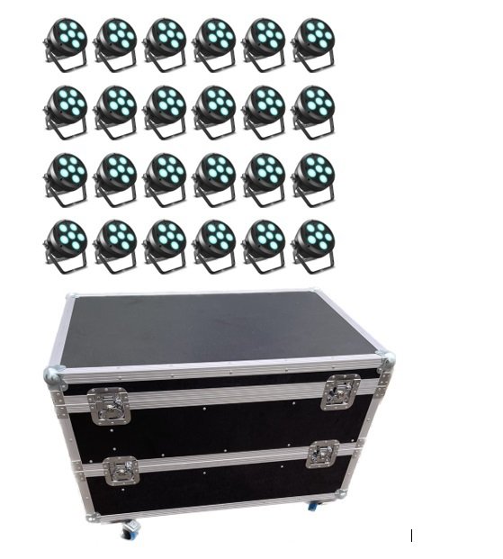 24 Stück Cameo ROOT PAR 6 inkl. IR-Fernbedienung mit Case