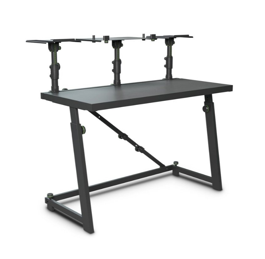 Gravity FDJT 01 DJ-Tisch mit Flexibler Lautsprecher und Laptop Ablage