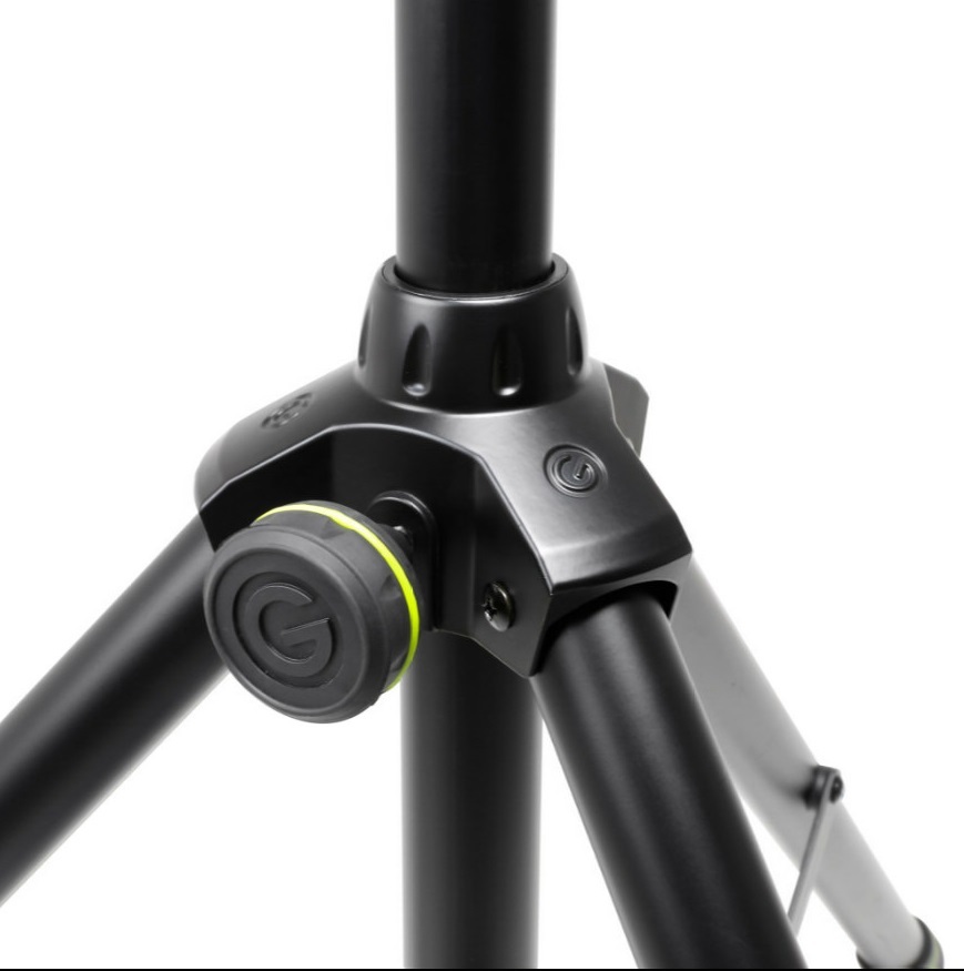 Gravity SP 5211 GS B Lautsprecherständer mit Gasdruckfeder 35 mm, Aluminium Schwarz