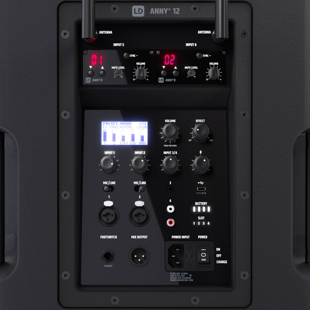 LD Systems ANNY 12 BPH2 B5 12" Mobiler Bluetooth PA-Lautsprecher mit Akkus