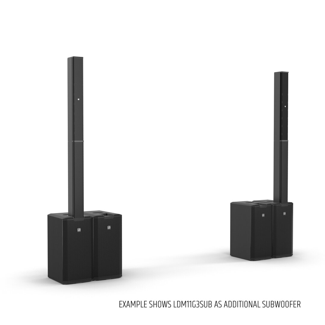 LD Systems MAUI 11 G3 MIX  Portables Cardioid Säulen PA System mit Digital-Mixer, schwarz