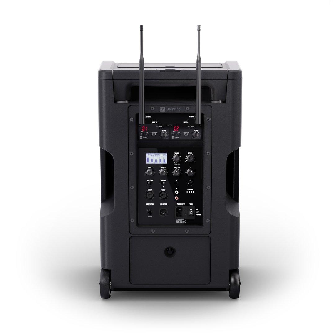 LD Systems ANNY® 10 HBH 2 B5 10" Mobiler Bluetooth® PA-Lautsprecher mit Akku, Mixer, 1x Funkmikrofon