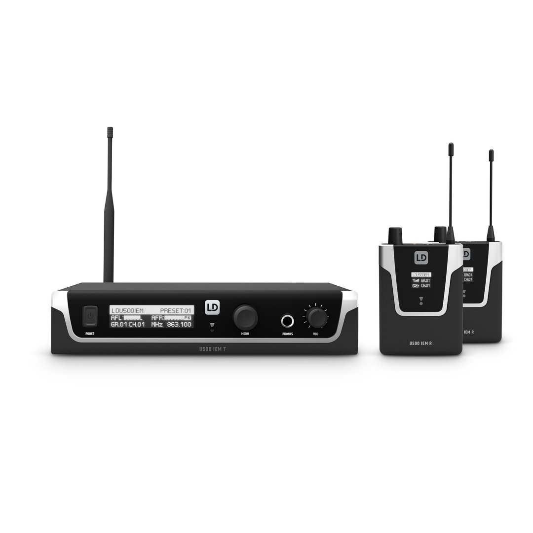LD Systems  U505 IEM BUNDLE  In-Ear Monitoring-System mit 2 x Bodypack - 584 - 608 MHz