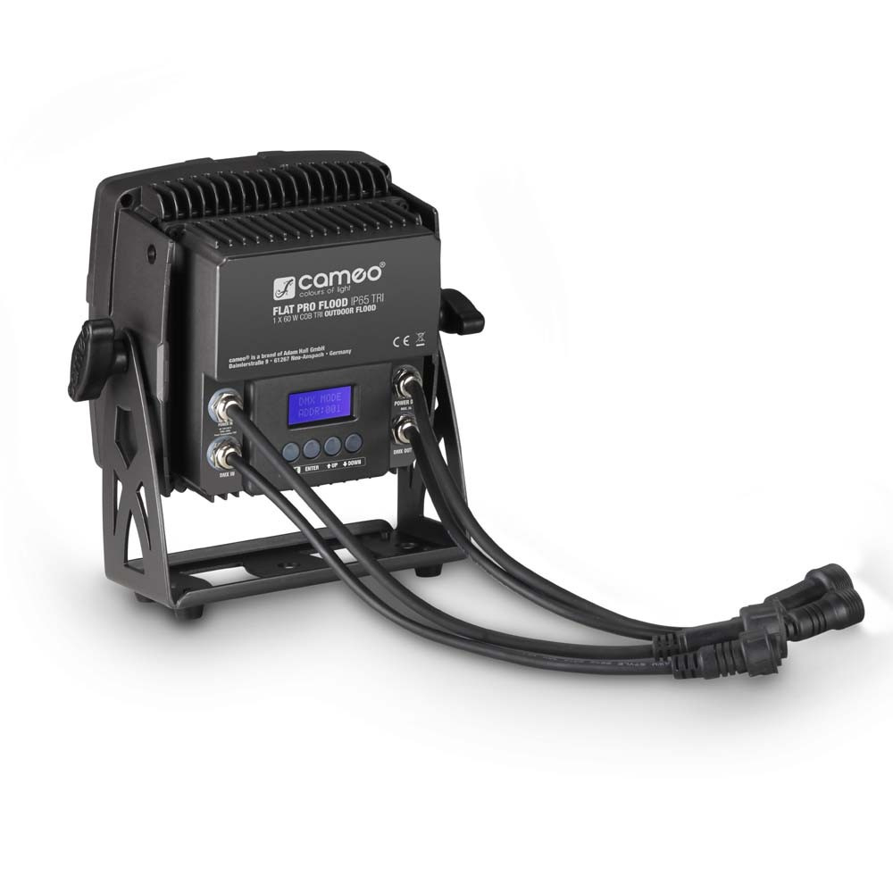 Cameo FLAT PRO FLOOD IP65 TRI Outdoor Fluter mit 60W Tri-Color COB-LED in Schwarzem Gehäuse