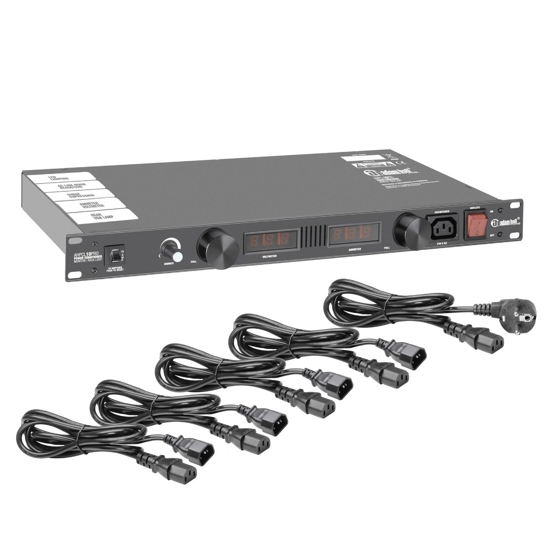 Adam Hall 19" Parts PCL 10 PRO Power Conditioner mit Volt- und Amperemeter