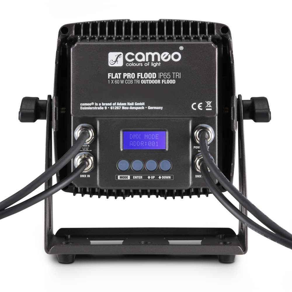Cameo FLAT PRO FLOOD IP65 TRI Outdoor Fluter mit 60W Tri-Color COB-LED in Schwarzem Gehäuse