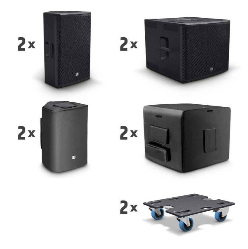 LD Systems  STINGER G3 EVENT SET A  2 x 10" Aktiv-PA-Lautsprecher + 2 x 15" Aktiv-Subwoofer