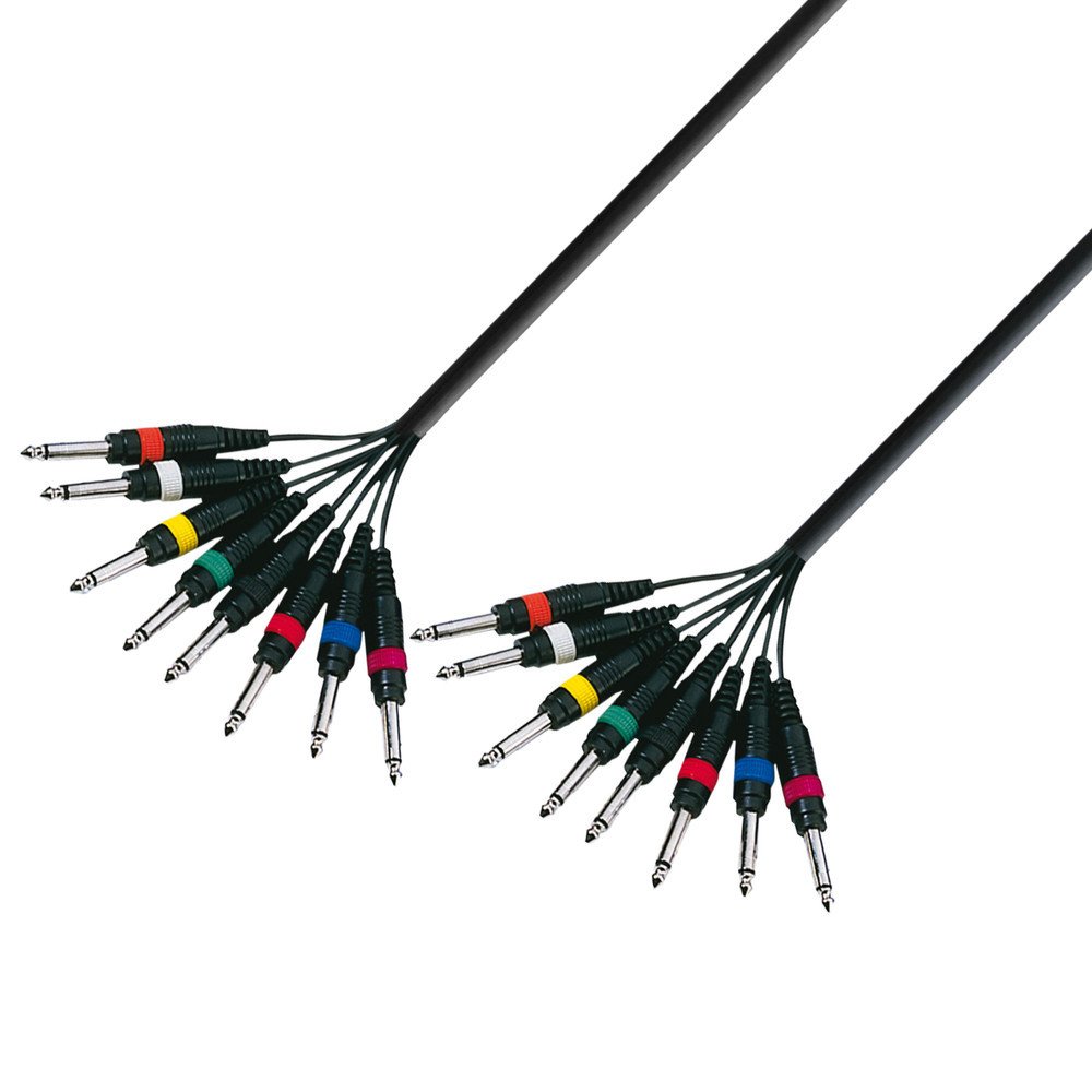 Adam Hall Cables 3 STAR L8 PP 0500 Multicore Kabel 8 x 6,3 mm Klinke auf 8 x 6,3 mm Klinke