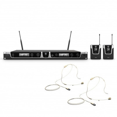 LD Systems U508 BPHH 2 Funkmikrofon System 2 x Headset beigefarben