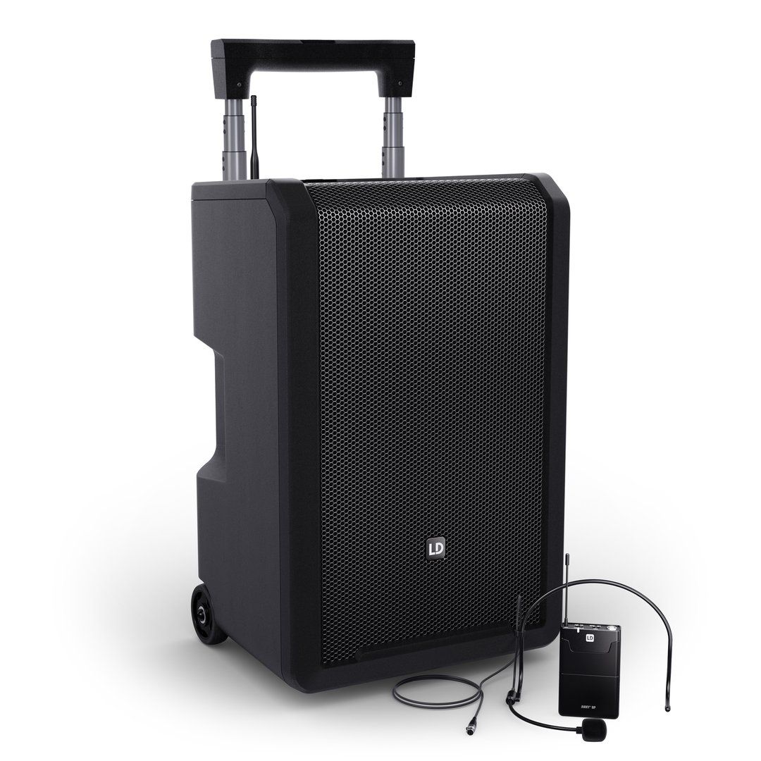 LD Systems ANNY® 10 BPH B5 10" Mobiler Bluetooth PA-Lautsprecher mit Akku, Mixer + 1x Headset-Mikro