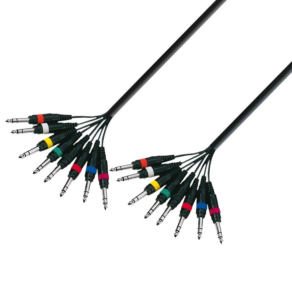 Adam Hall Cables 3 STAR L8 VV 0300 Multicore Kabel 8 x 6,3 mm Klinke auf 8 x 6,3 mm Klinke