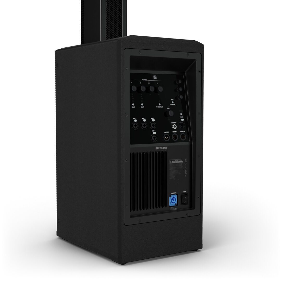 LD Systems MAUI 11 G3 MIX  Portables Cardioid Säulen PA System mit Digital-Mixer, schwarz