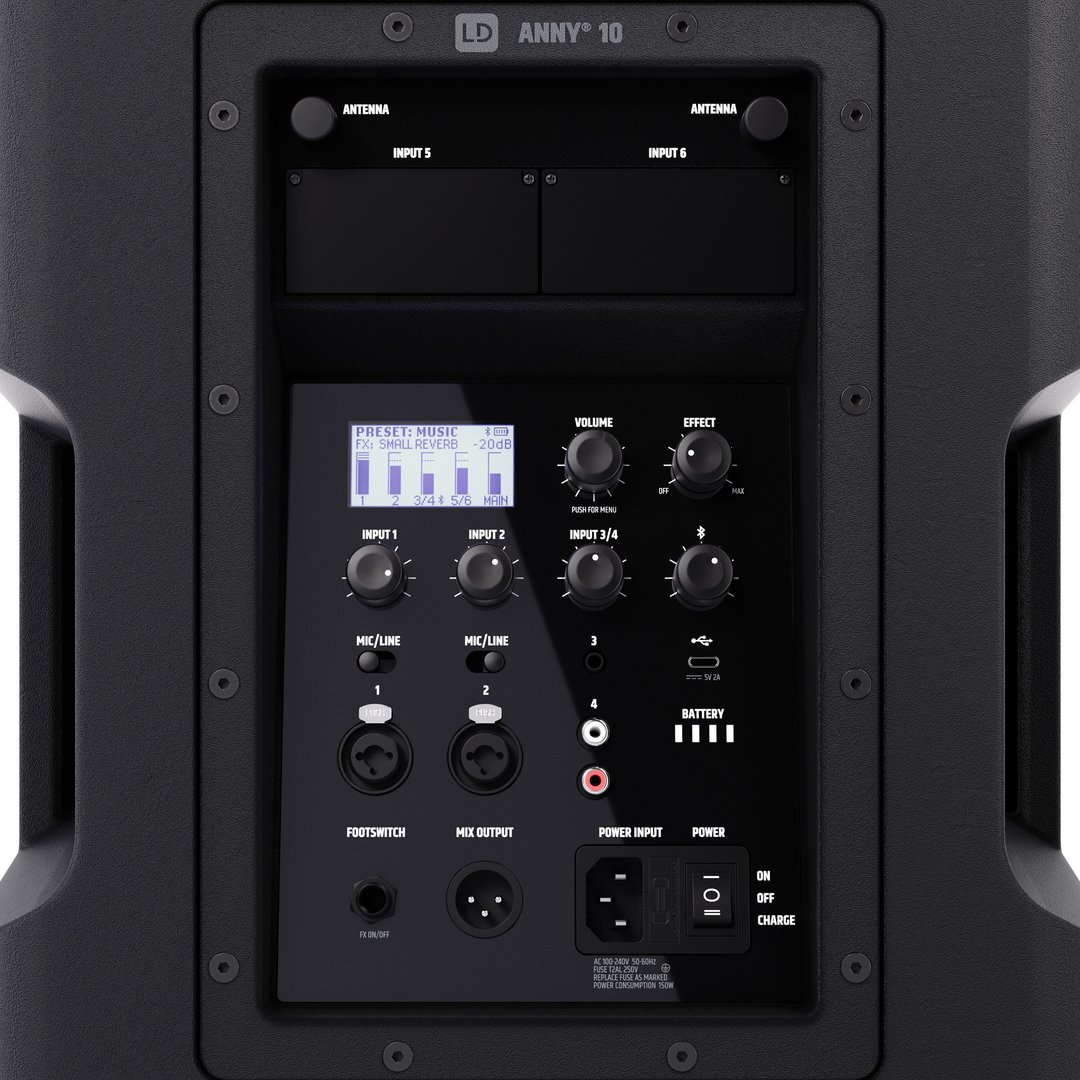 LD Systems ANNY® 10 10" Mobiler Bluetooth® PA-Lautsprecher mit Akku und Mixer