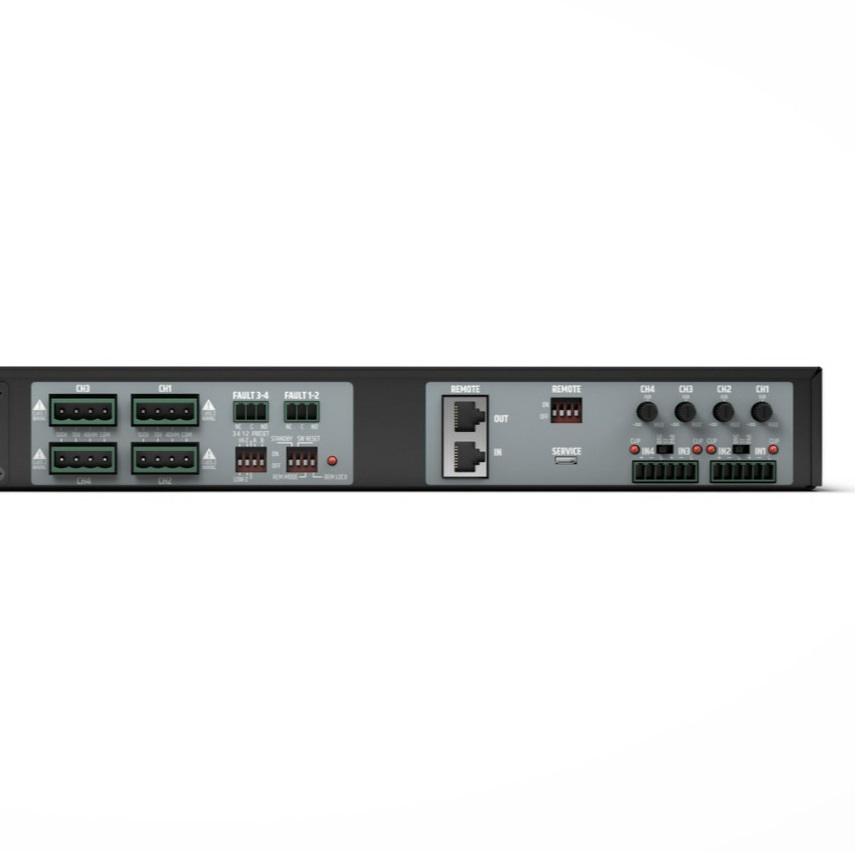 LD Systems IPA 412 T 4-Kanal DSP Installationsendstufe 4 x 120 W @ 4 Ohm / 70V/100V