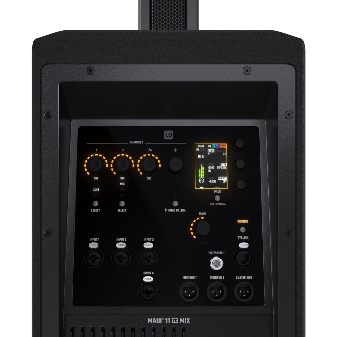 LD Systems MAUI 11 G3 MIX  Portables Cardioid Säulen PA System mit Digital-Mixer, schwarz