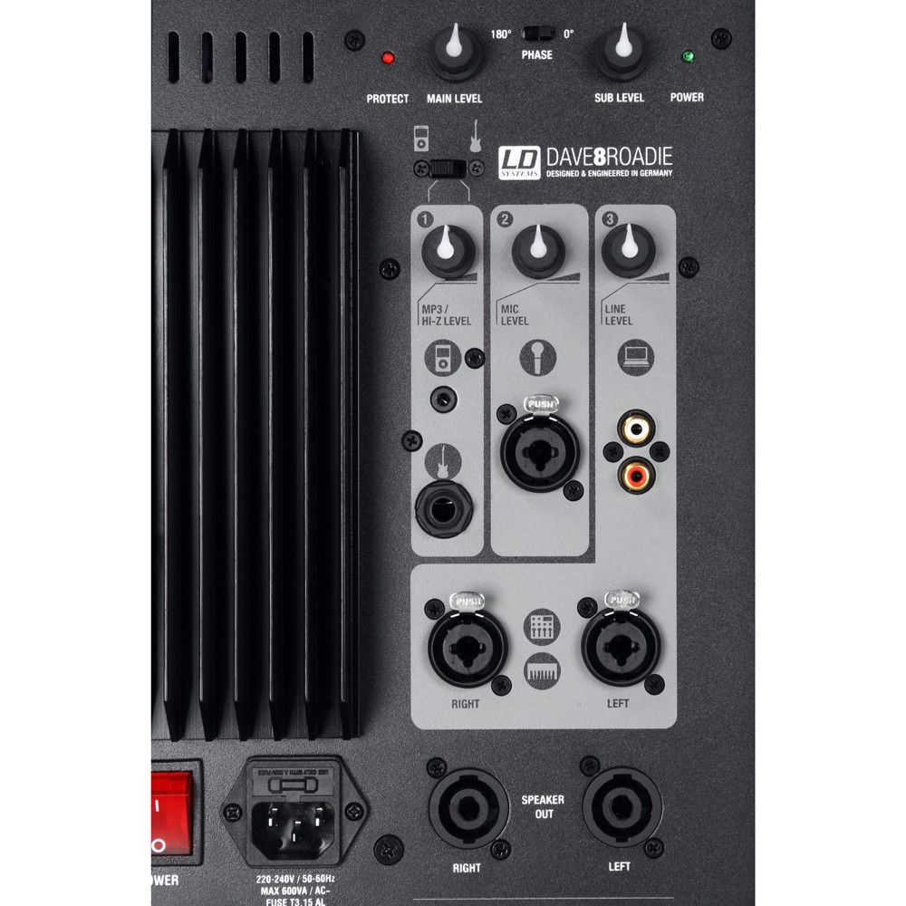 LD Systems DAVE 8 ROADIE Portables PA-System aktiv mit 3 Kanal Mixer