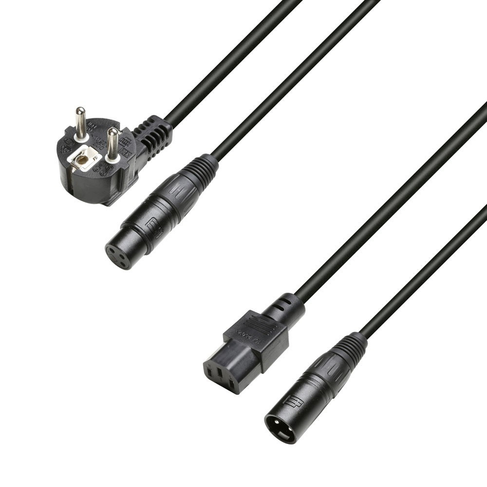 Adam Hall Cables 3 STAR H C13 A 1500 Hybridkabel | Netz & Audio | Kaltgeräteleitung & XLR | 15 m