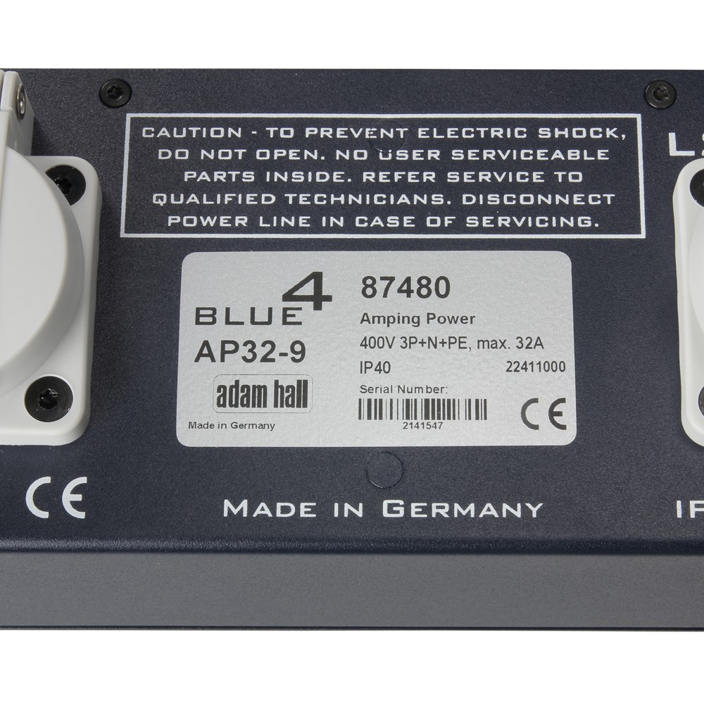 Adam Hall 19" Parts  87480  19" 2 HE Steckdosenleiste 9-fach