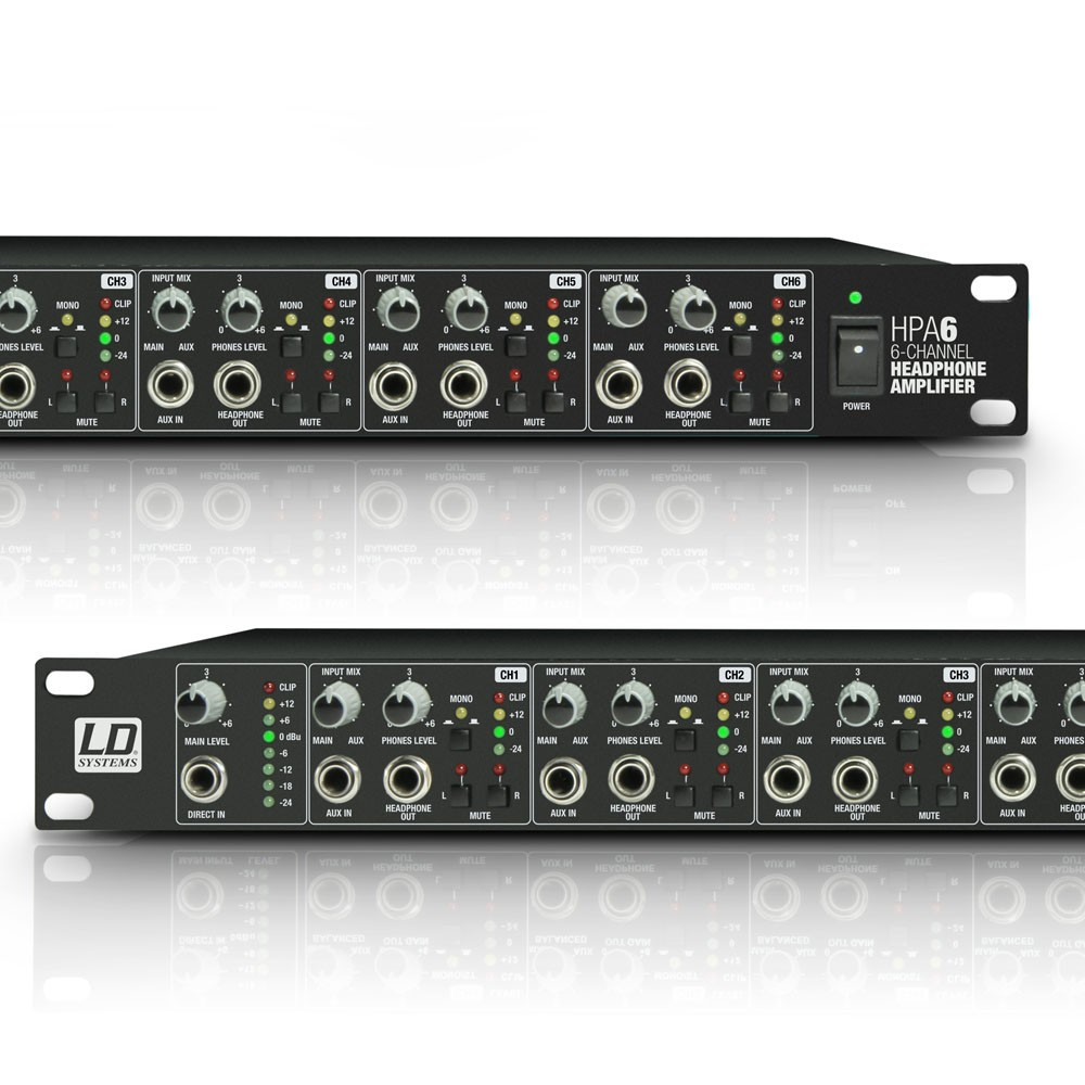 LD Systems HPA 6 19" Kopfhörerverstärker 6 Kanal