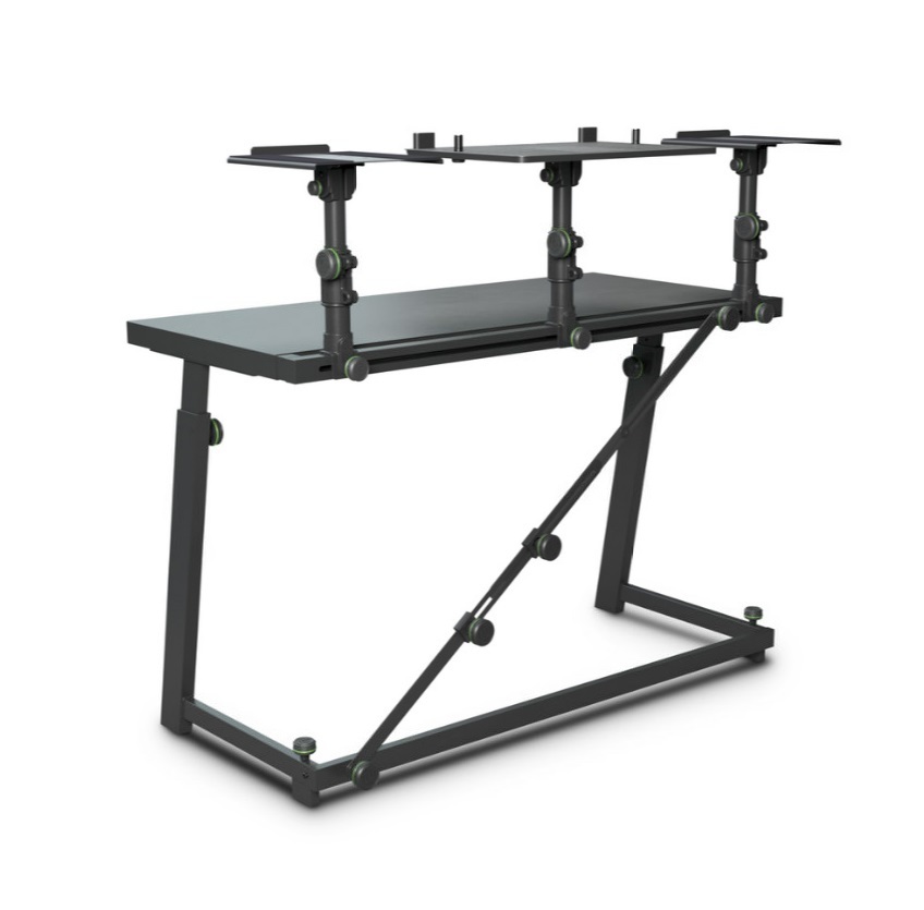 Gravity FDJT 01 DJ-Tisch mit Flexibler Lautsprecher und Laptop Ablage