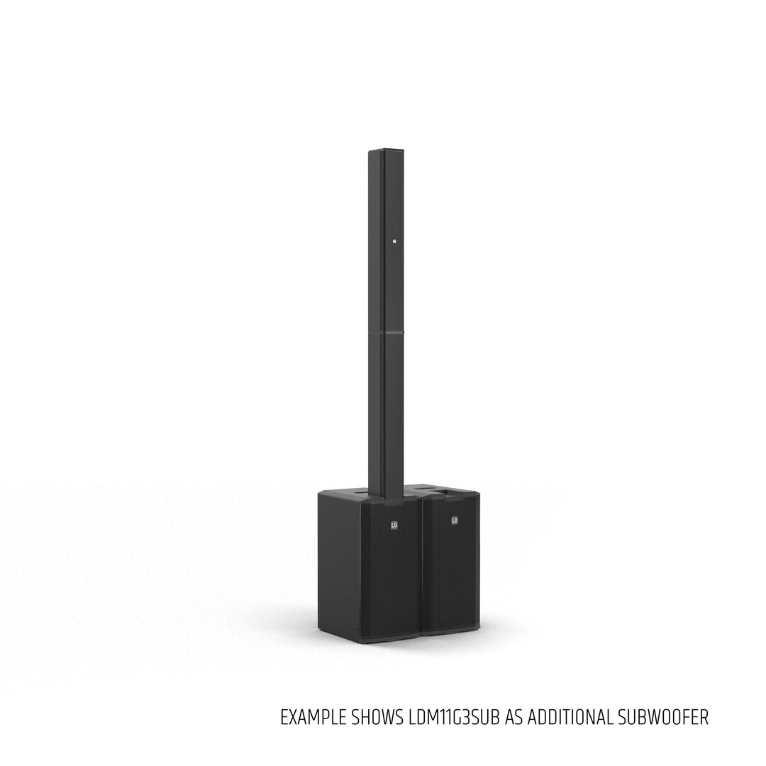 LD Systems MAUI 11 G3 MIX  Portables Cardioid Säulen PA System mit Digital-Mixer, schwarz