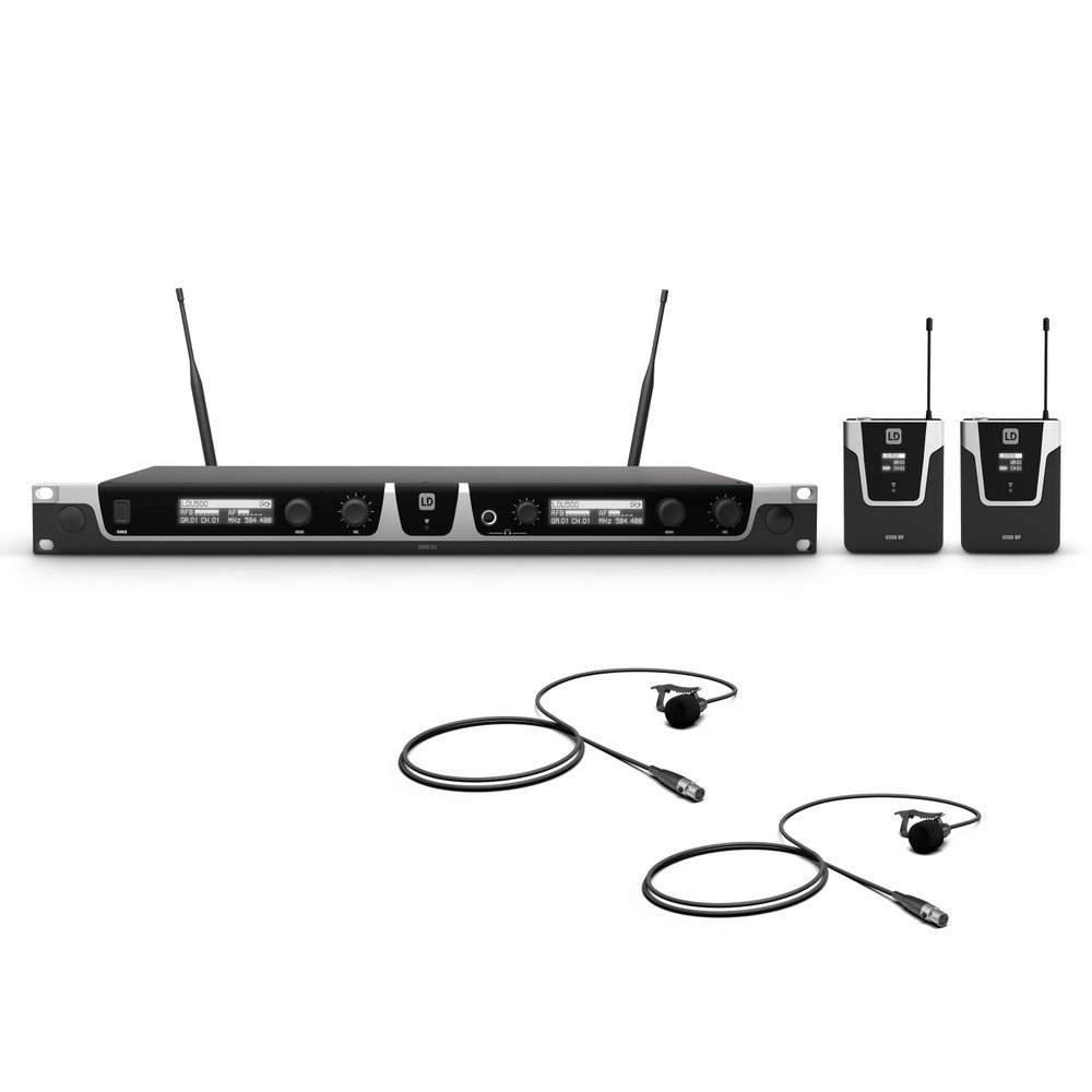 LD Systems U505 BPL 2 Funkmikrofon System mit 2 x Bodypack und 2 x Lavalier Mikrofon
