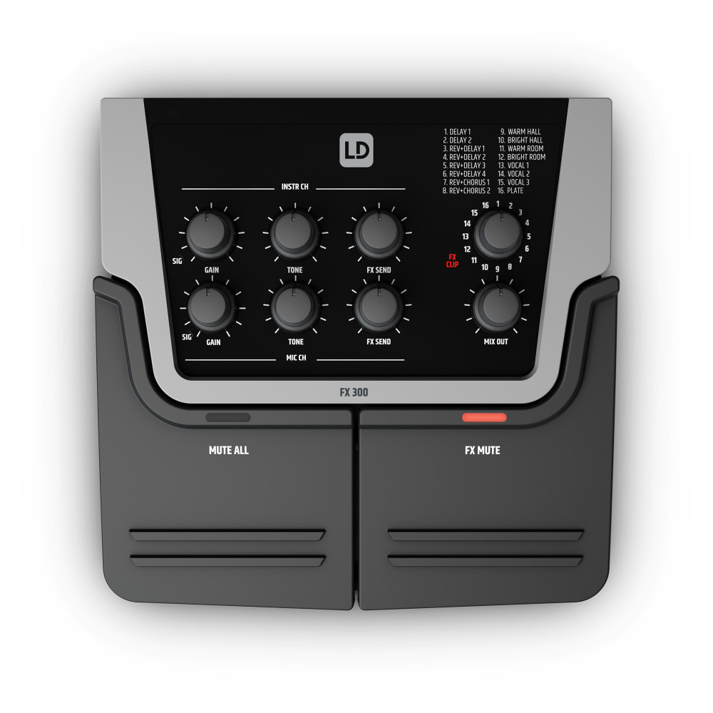 LD Systems FX 300 2-Kanal-Pedal mit 16 digitalen Effekten