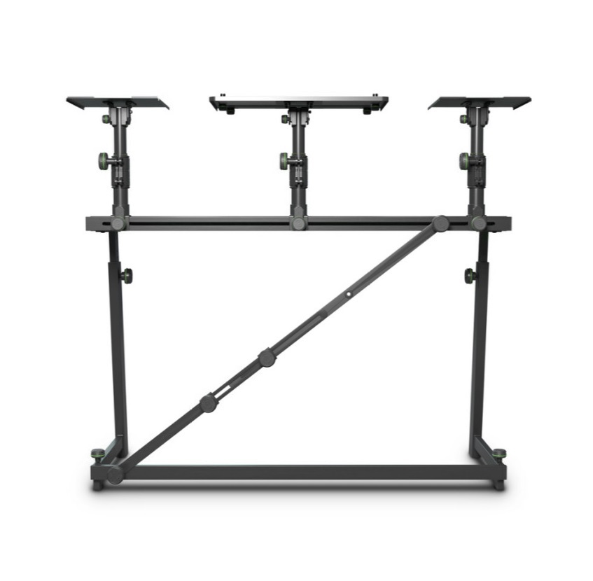 Gravity FDJT 01 DJ-Tisch mit Flexibler Lautsprecher und Laptop Ablage
