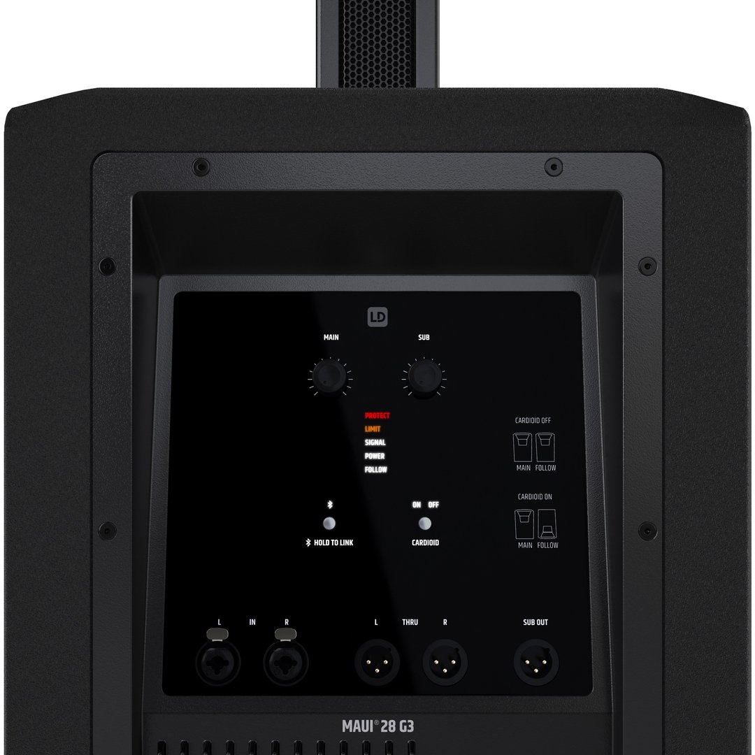 LD Systems MAUI 28 G3 Kompaktes Cardioid Säulen PA System, Schwarz