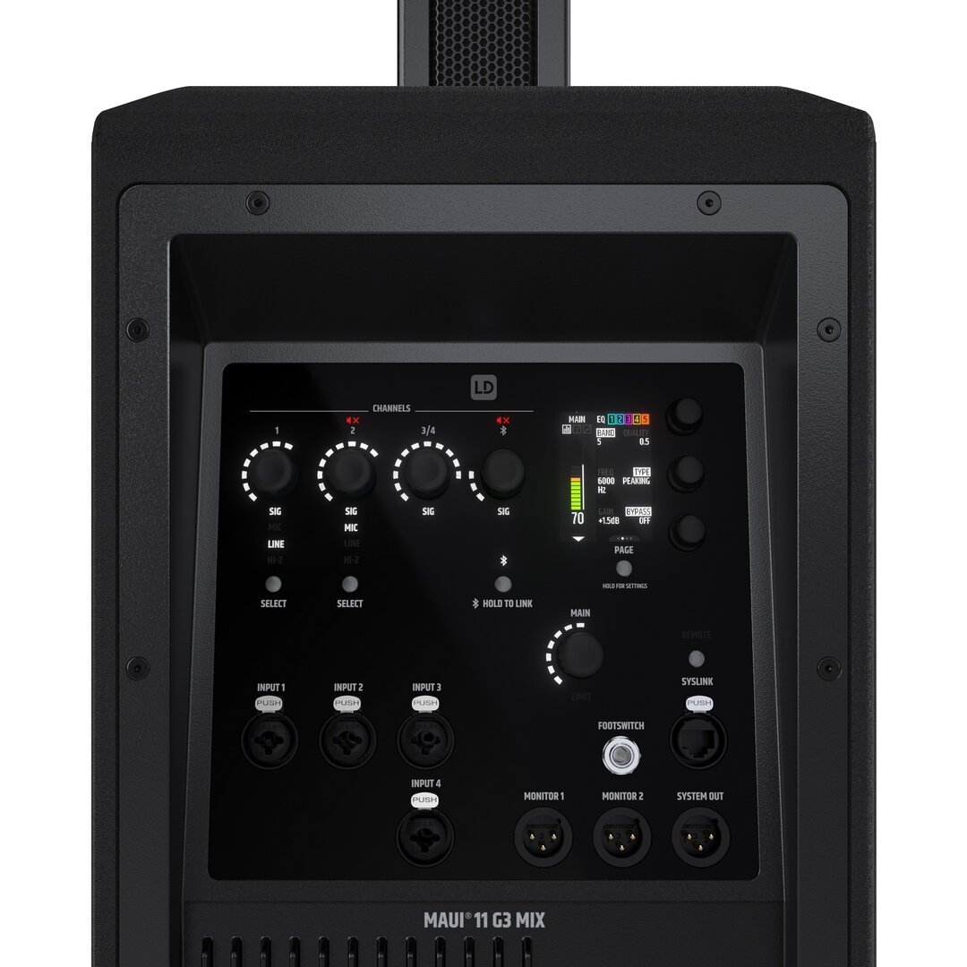 LD Systems MAUI 11 G3 MIX  Portables Cardioid Säulen PA System mit Digital-Mixer, schwarz